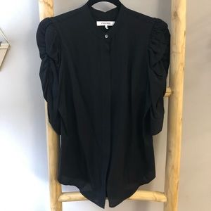 FRAME Shirred Sleeve Button Down